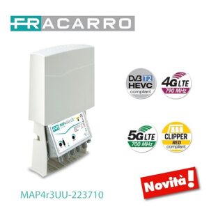 Amplificatore Antenna 2 UHF+3+DAB 26/28dB 5G 2 Uscite MAP3R3UU